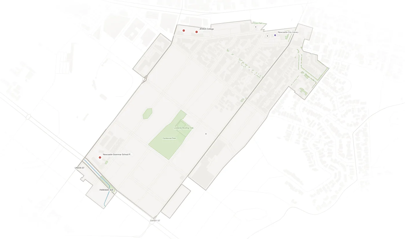 Cooks Hill urban fabric map