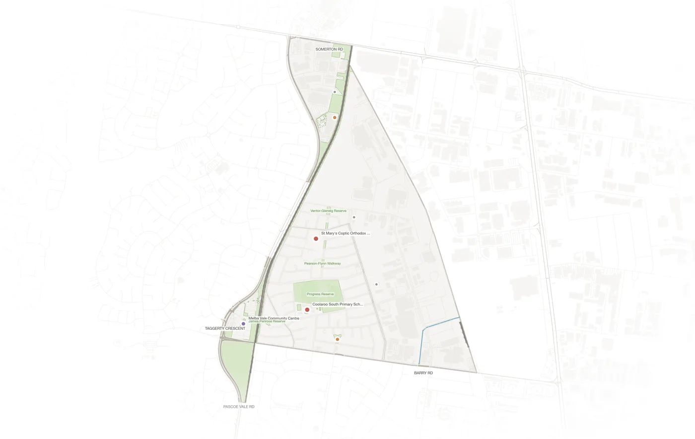 Coolaroo urban fabric map