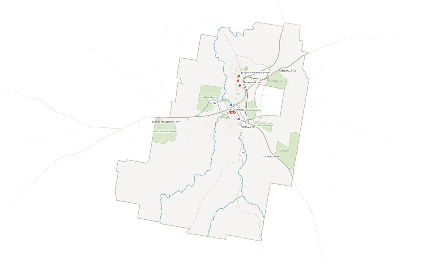 Cooma urban fabric map