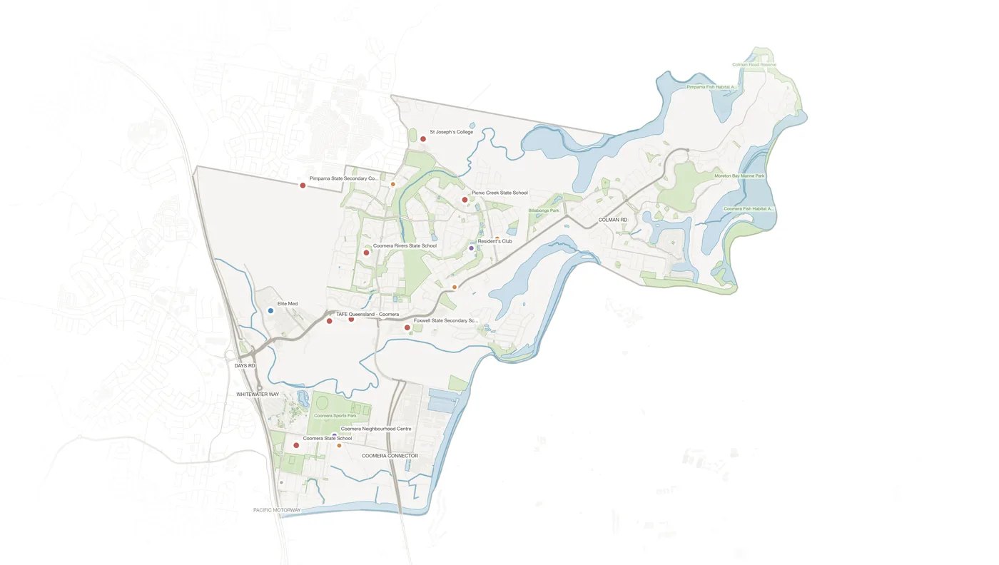 Coomera urban fabric map