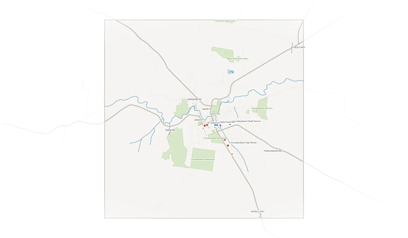 Coonabarabran urban fabric map
