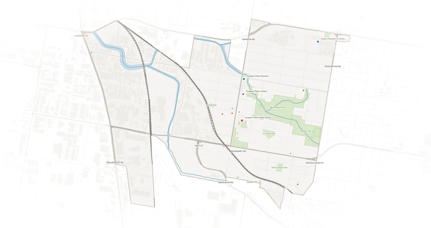 Coopers Plains urban fabric map