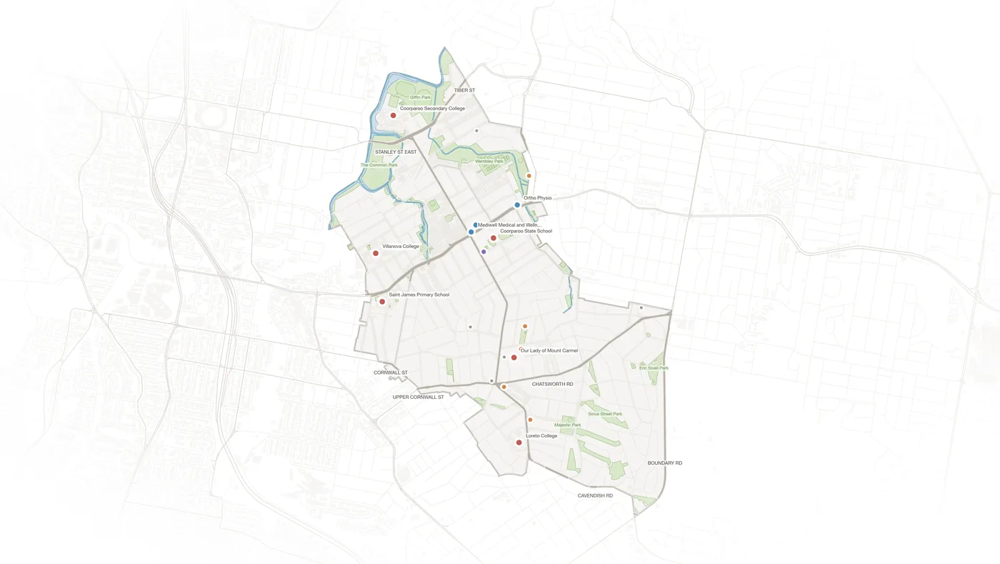 Coorparoo urban fabric map