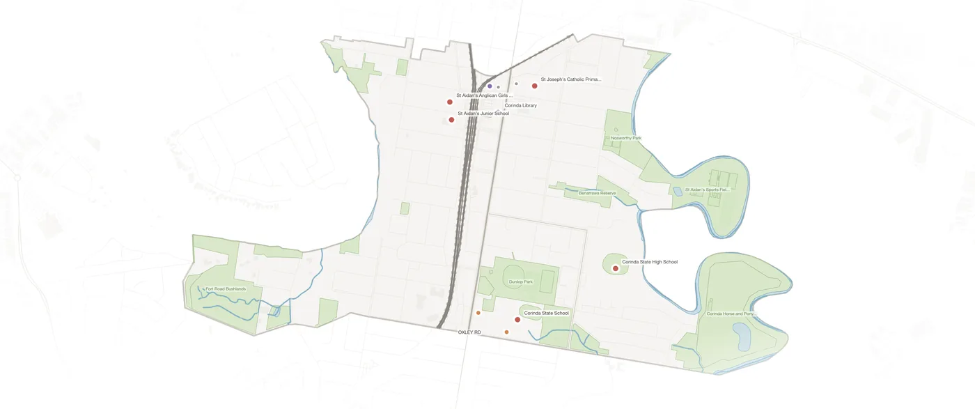 Corinda urban fabric map