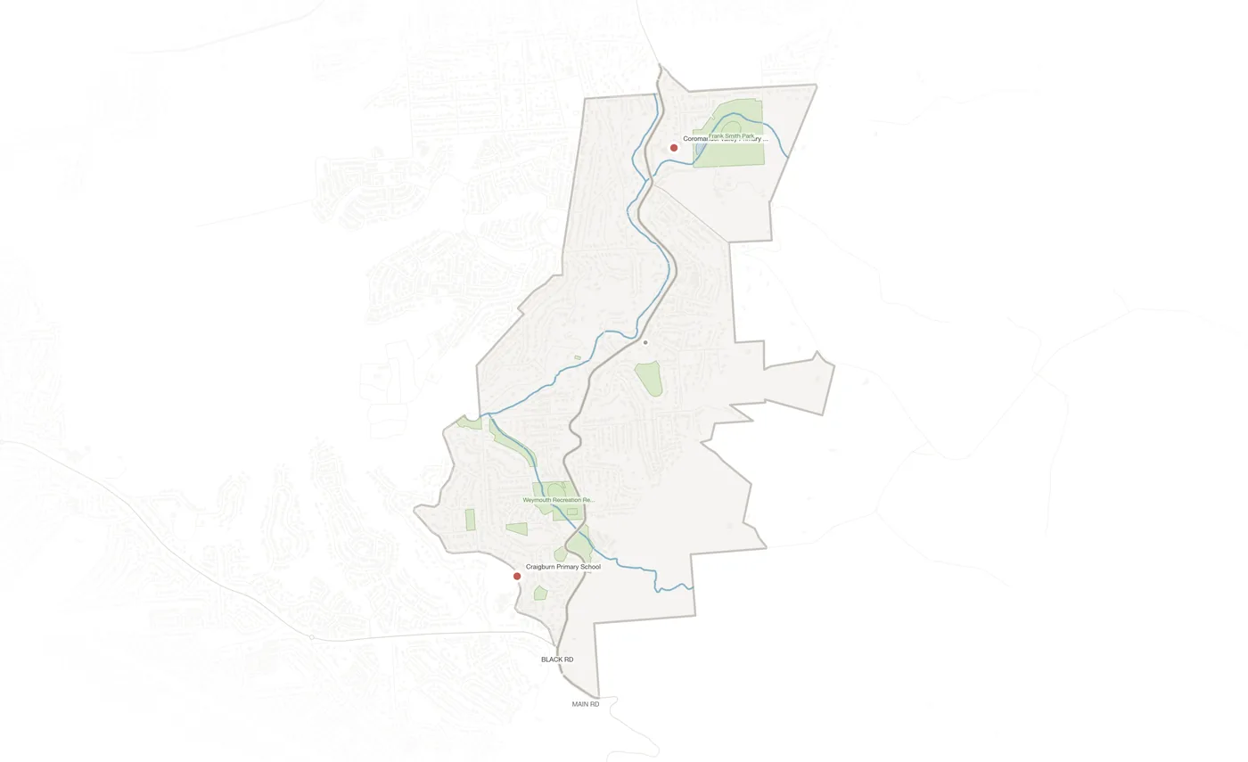 Coromandel Valley urban fabric map