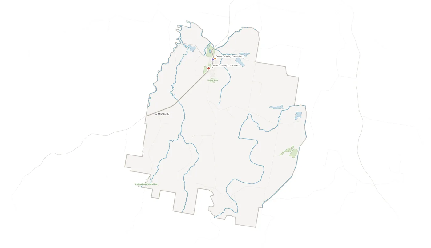 Coutts Crossing urban fabric map