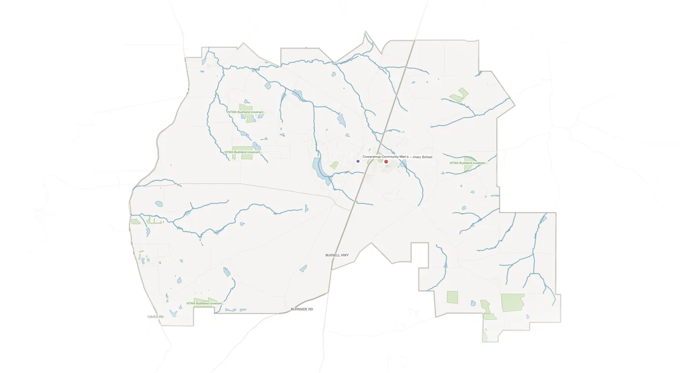 Cowaramup urban fabric map