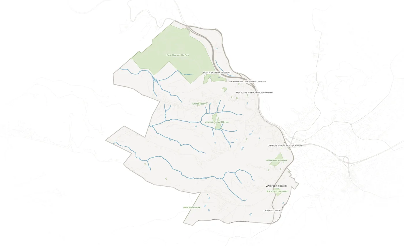 Crafers West urban fabric map