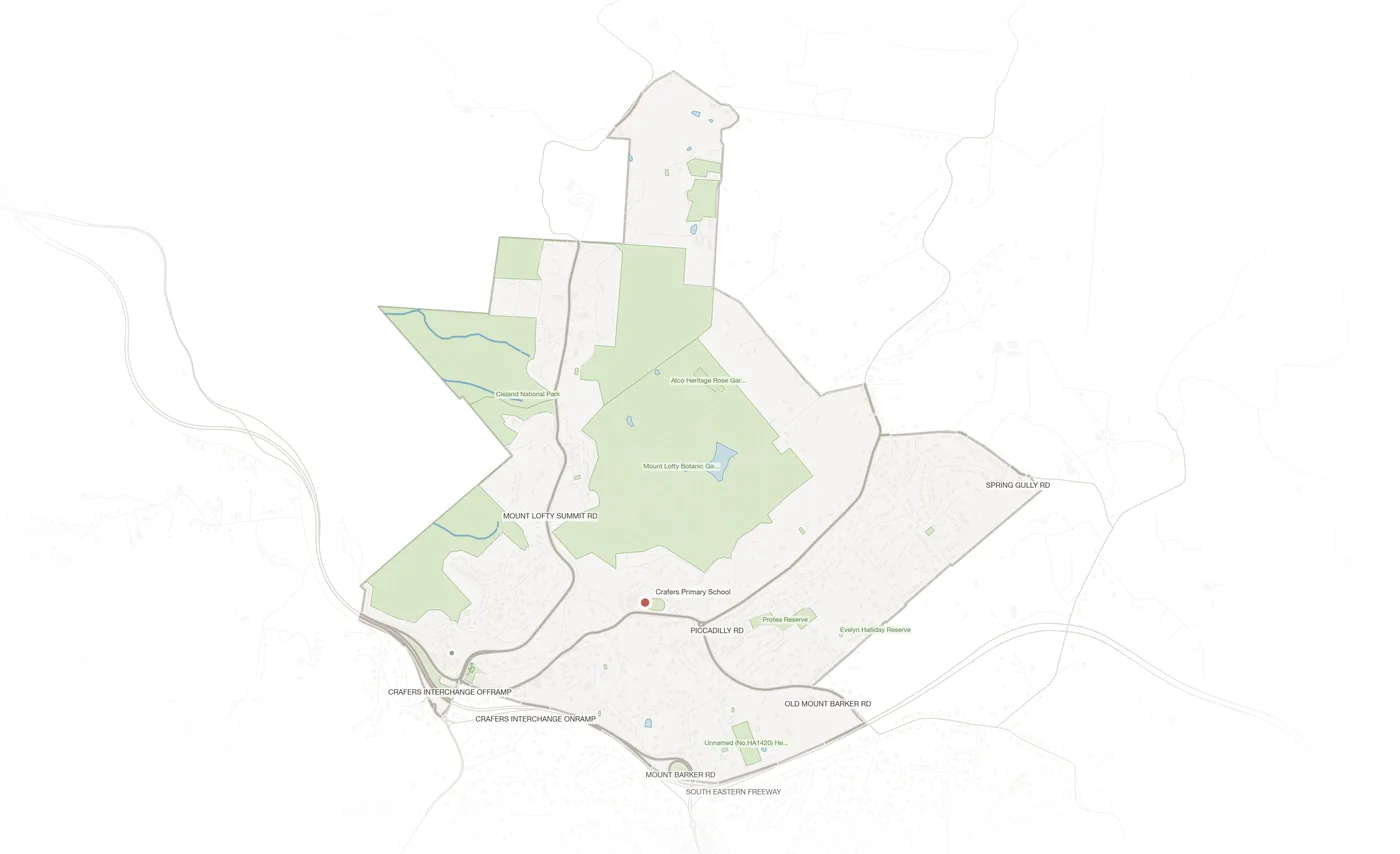 Crafers urban fabric map