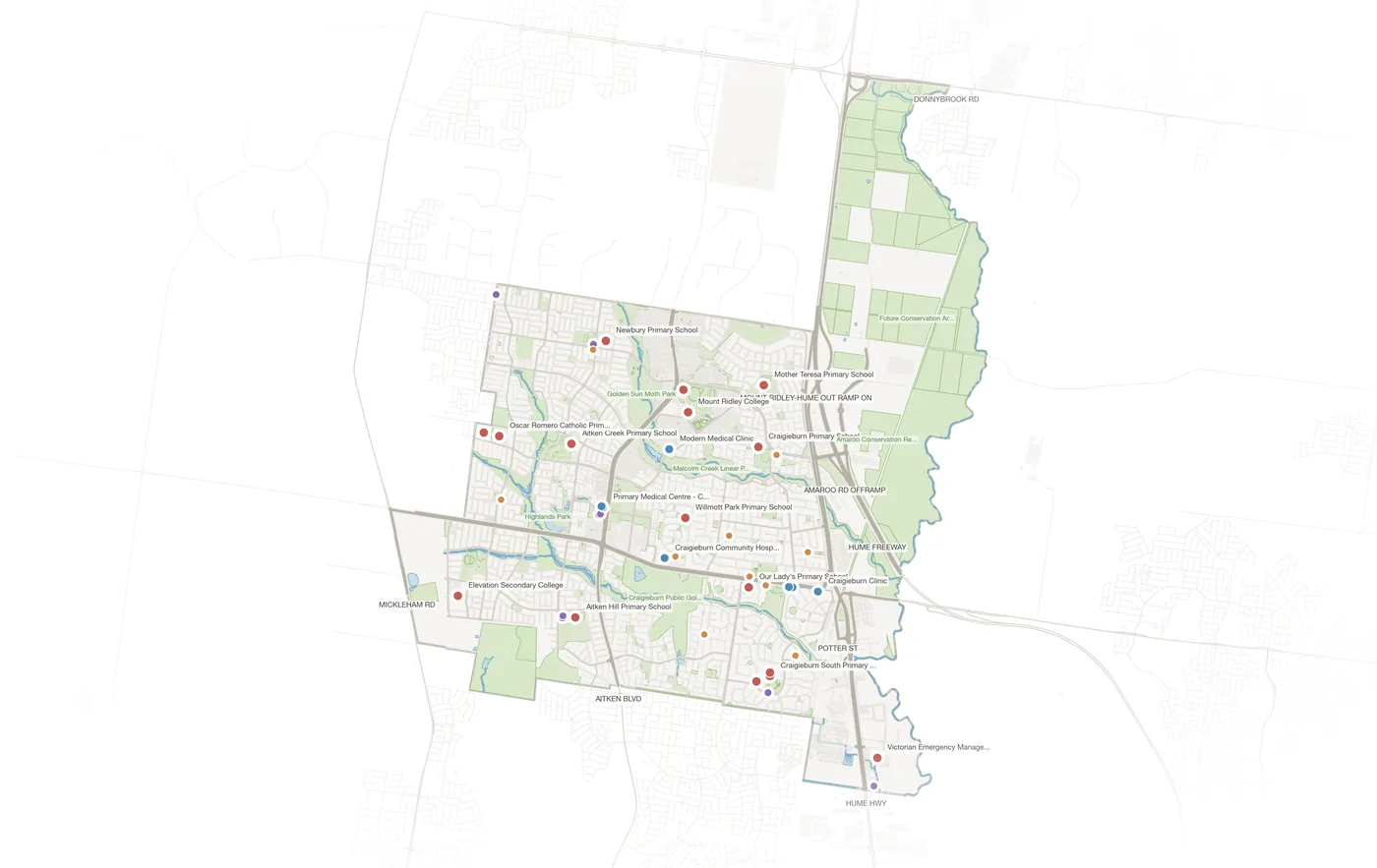 Craigieburn urban fabric map