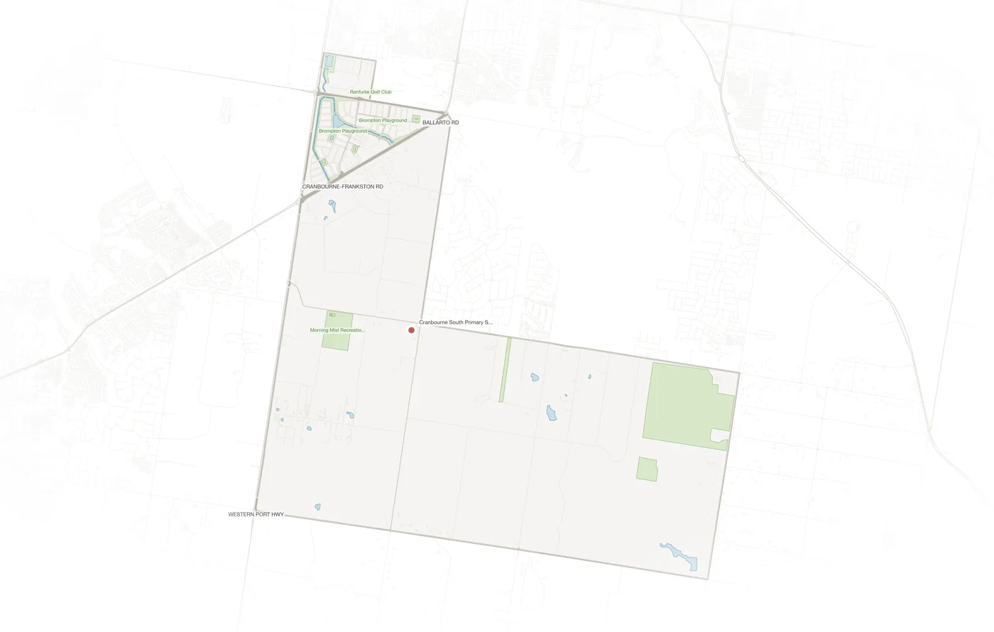 Cranbourne South urban fabric map
