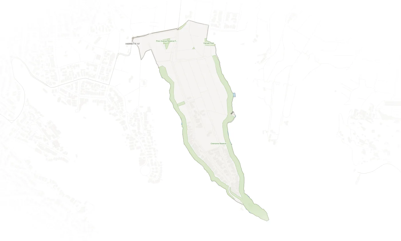 Cremorne Point urban fabric map