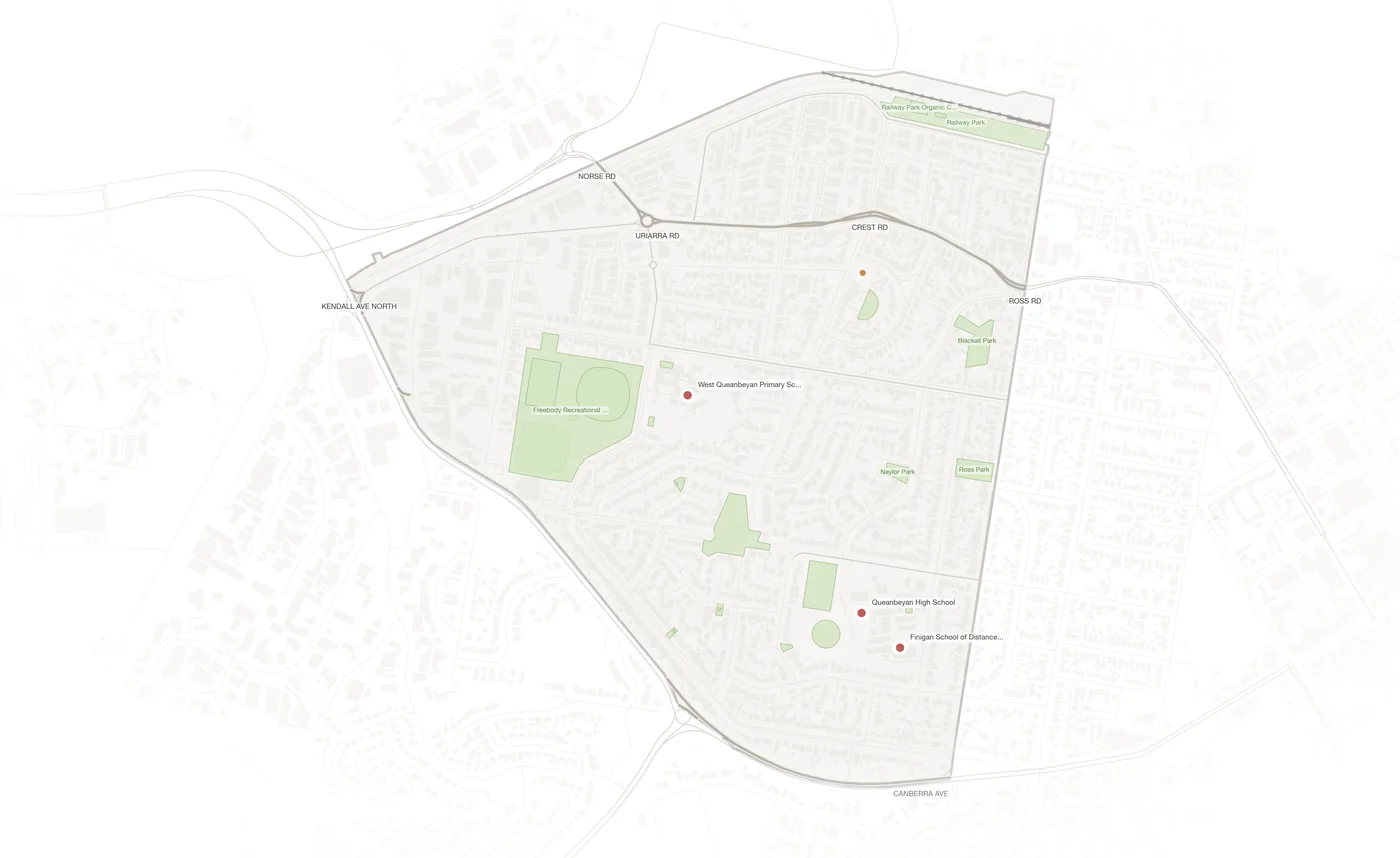 Crestwood urban fabric map