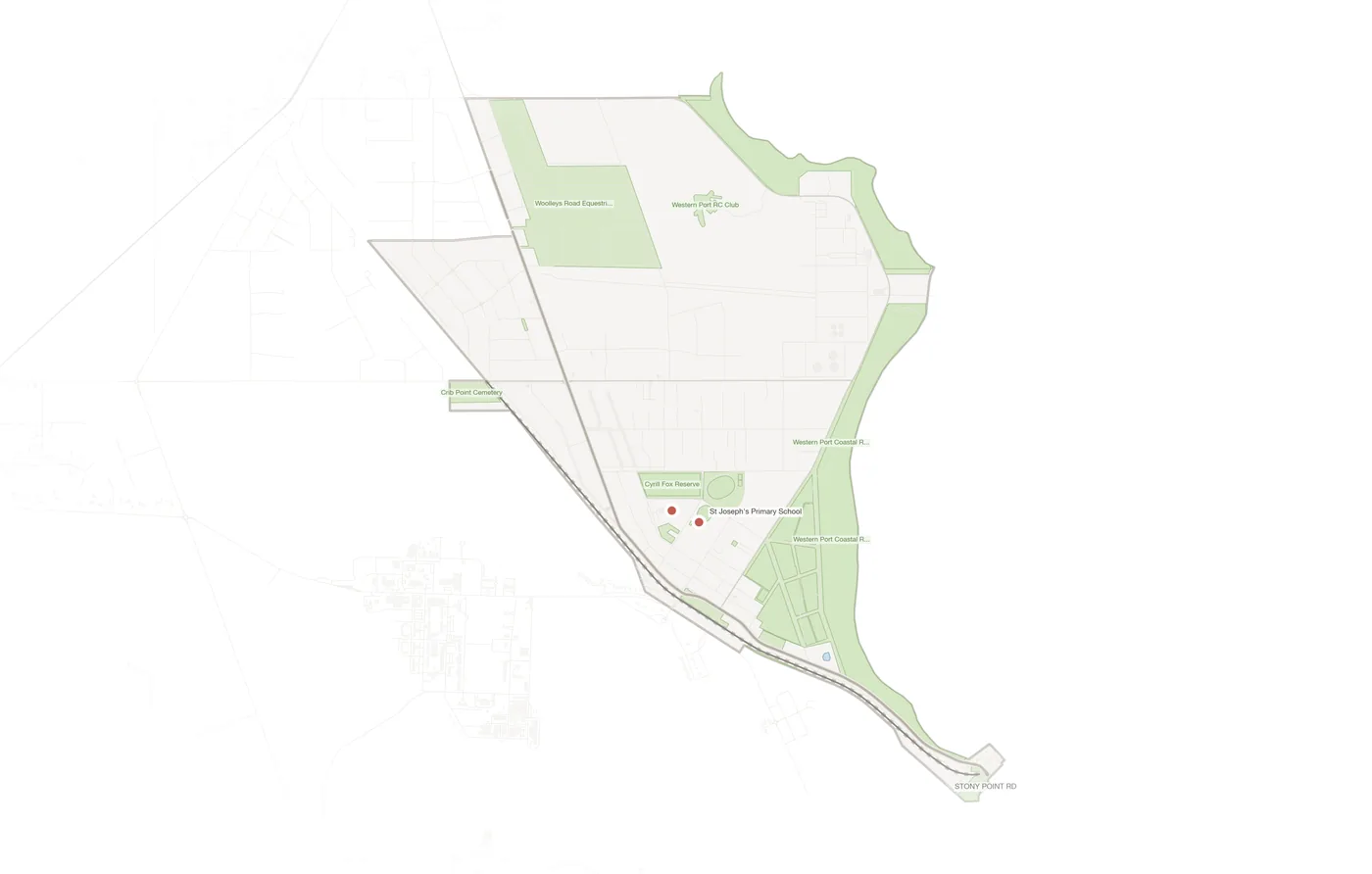 Crib Point urban fabric map