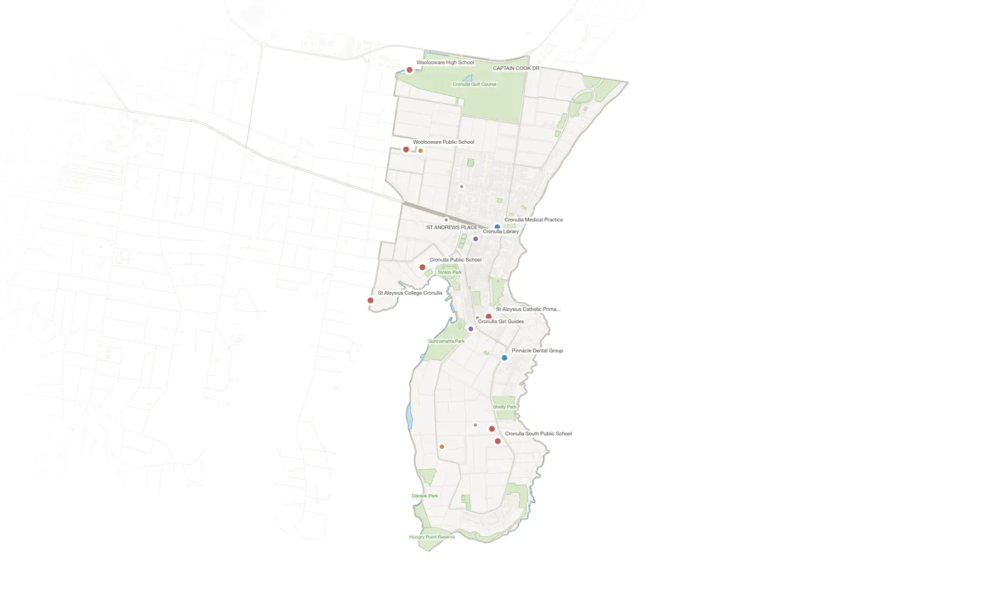 Cronulla urban fabric map