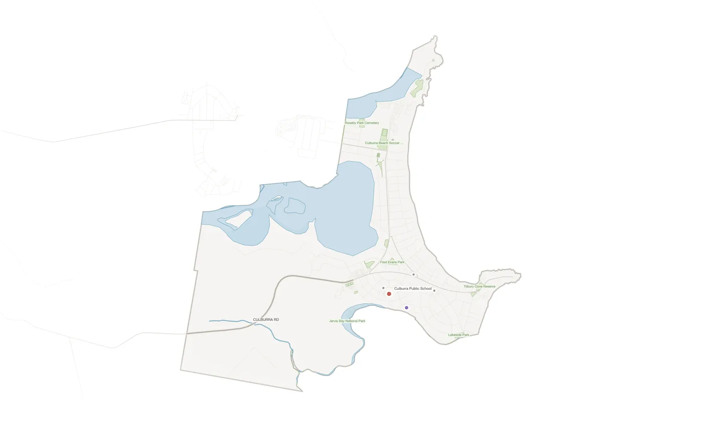Culburra Beach urban fabric map