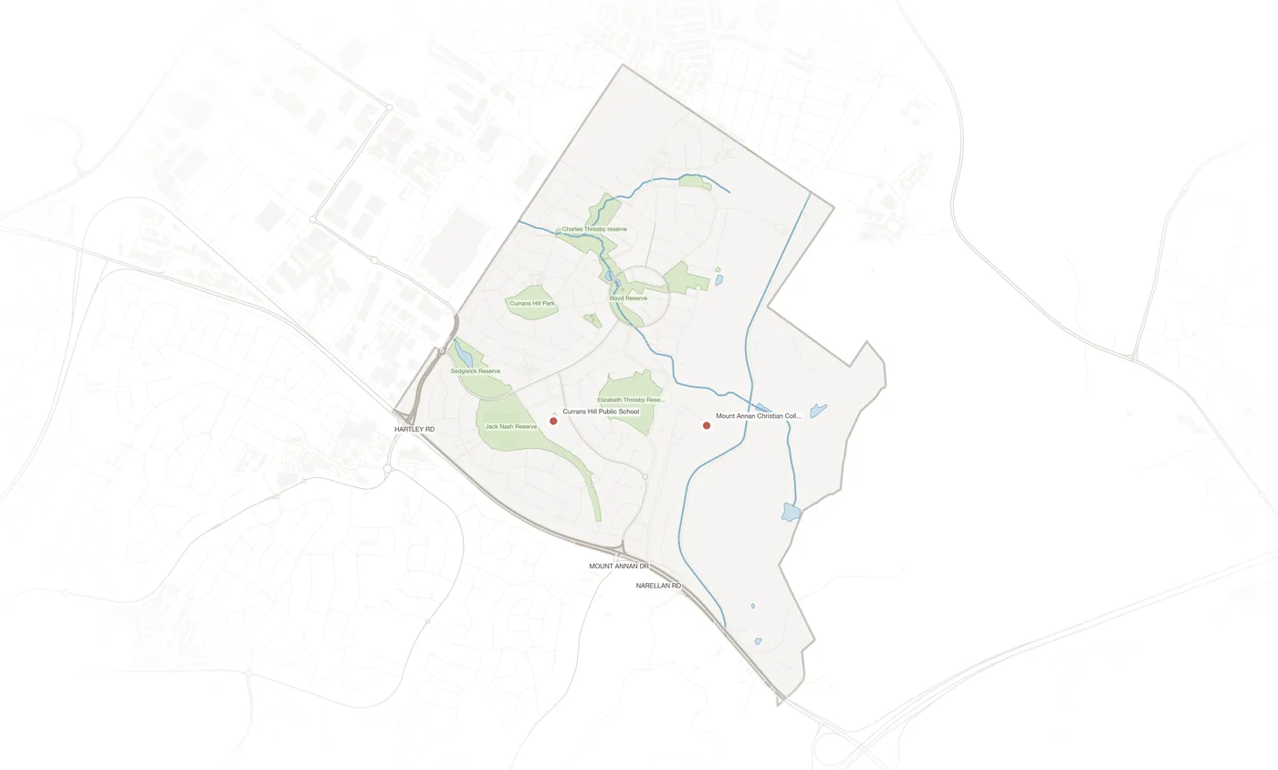 Currans Hill urban fabric map