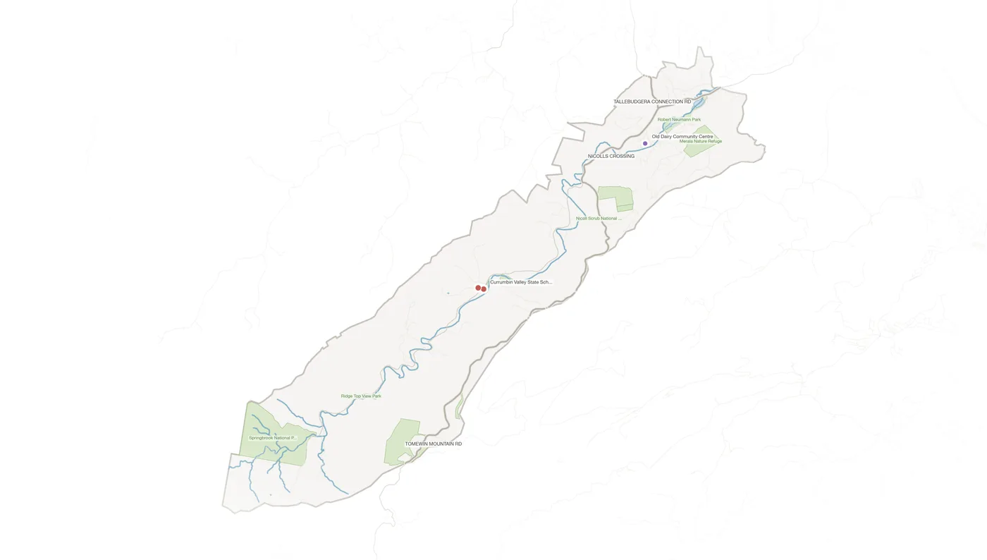 Currumbin Valley urban fabric map