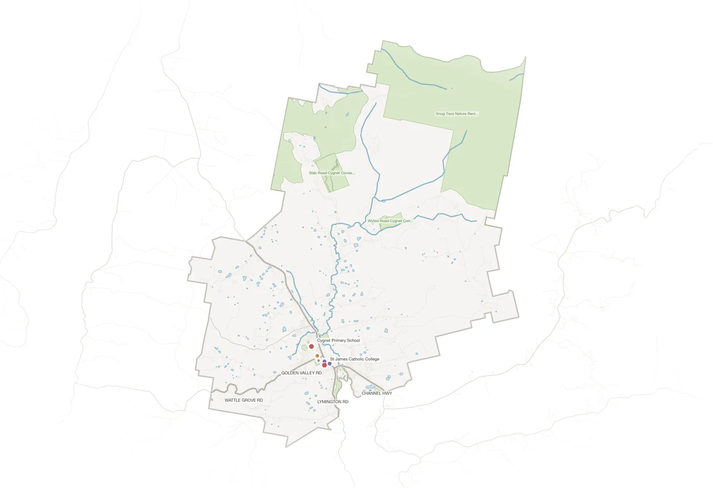 Cygnet urban fabric map
