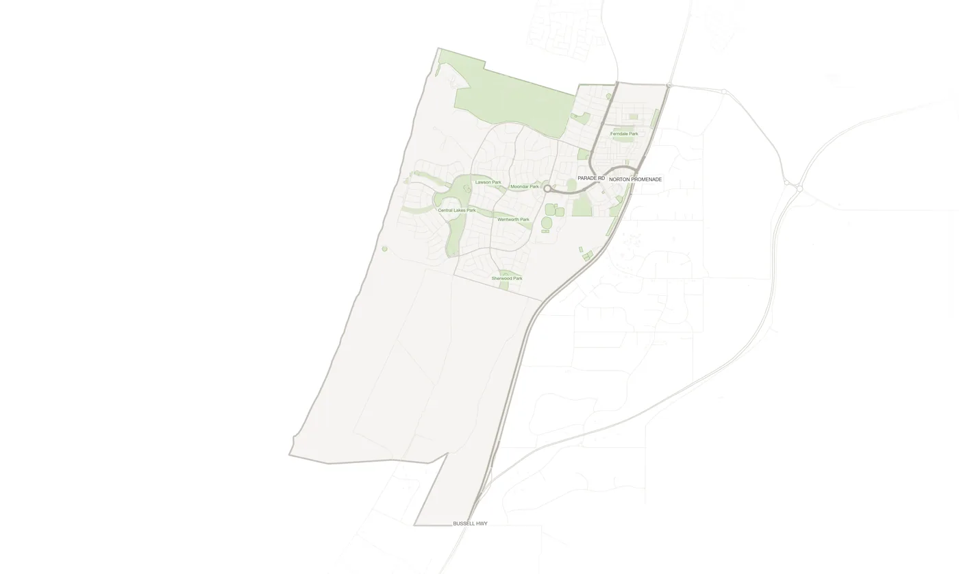 Dalyellup urban fabric map