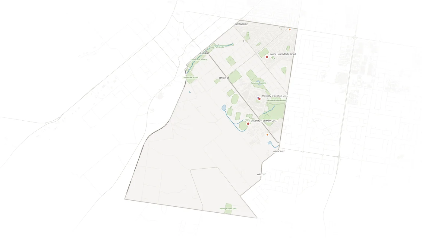 Darling Heights urban fabric map