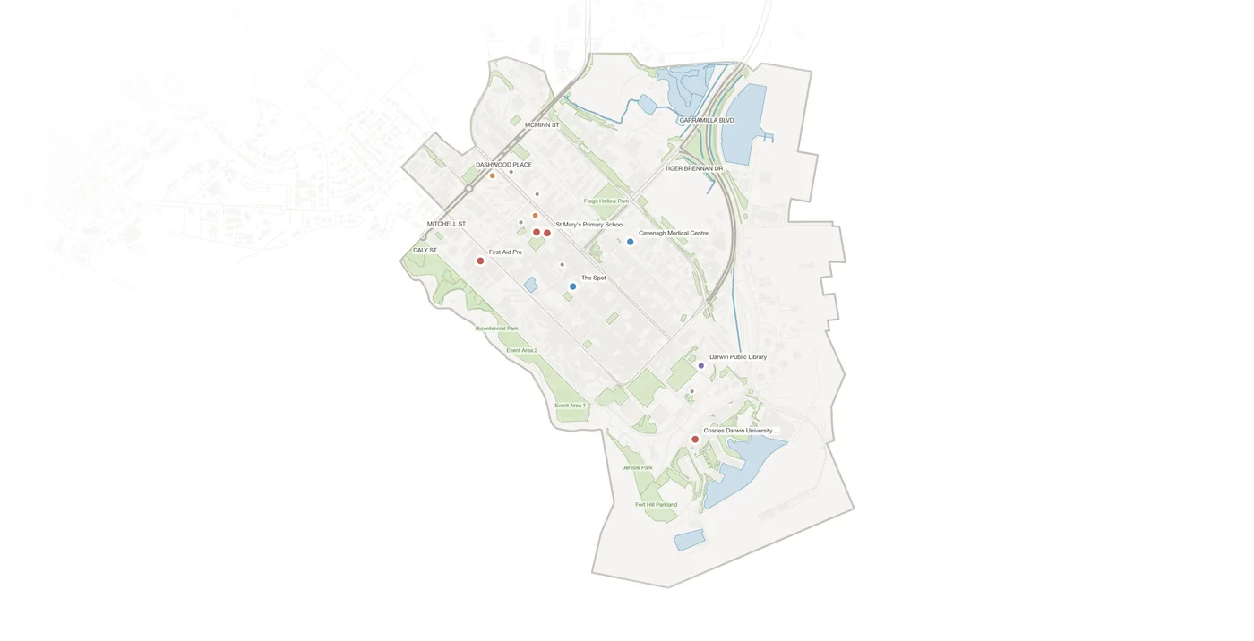 Darwin City urban fabric map