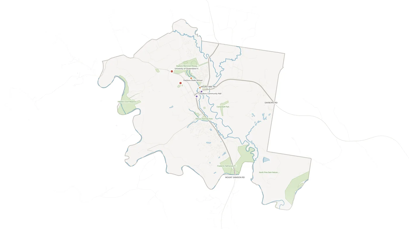 Dayboro urban fabric map