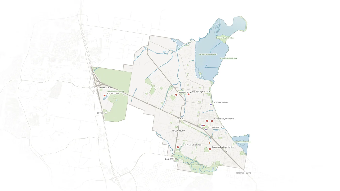 Deception Bay urban fabric map