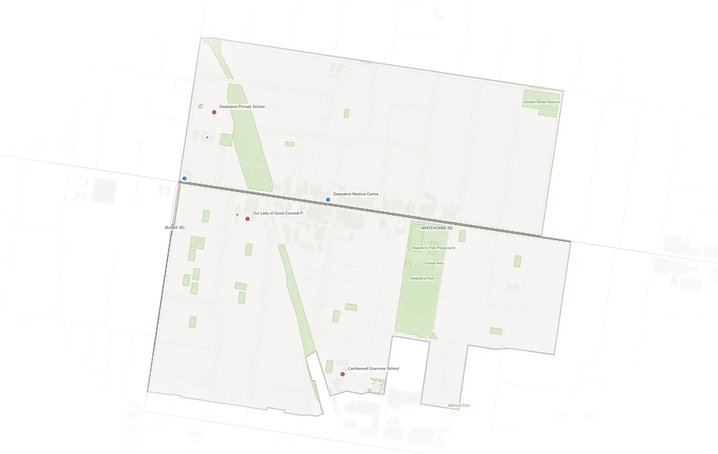 Deepdene urban fabric map