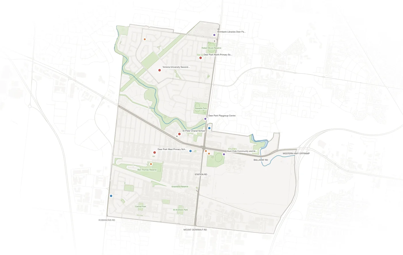 Deer Park urban fabric map