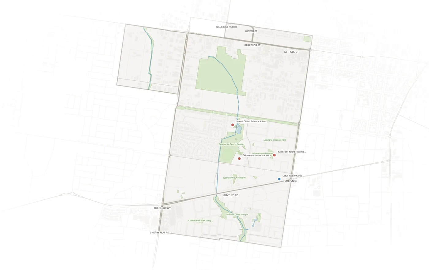 Delacombe urban fabric map