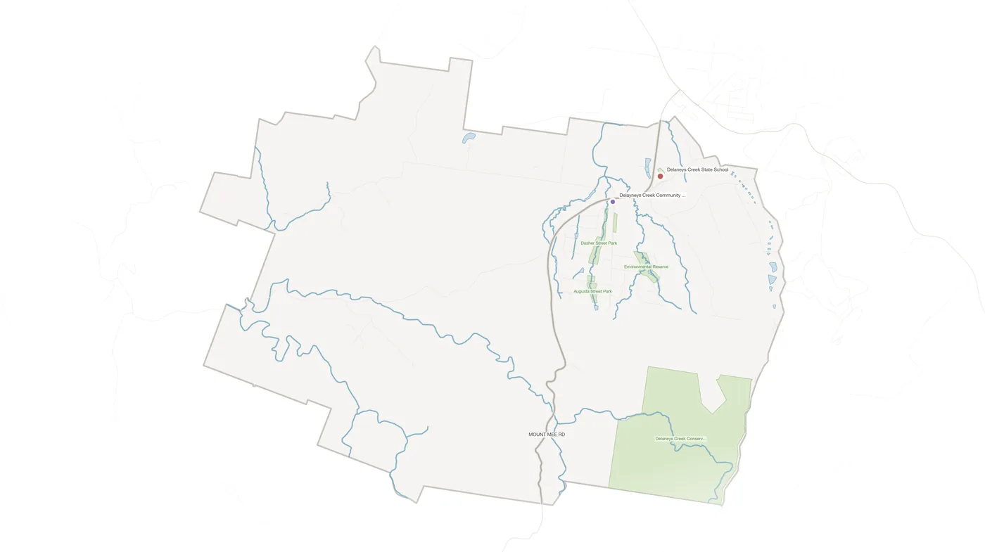 Delaneys Creek urban fabric map
