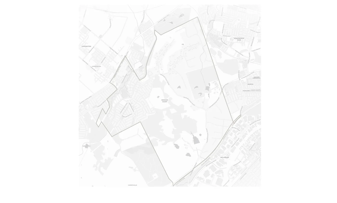 Denham Court urban fabric map