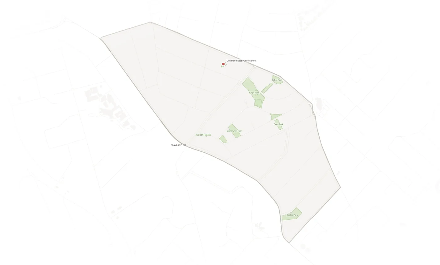Denistone East urban fabric map