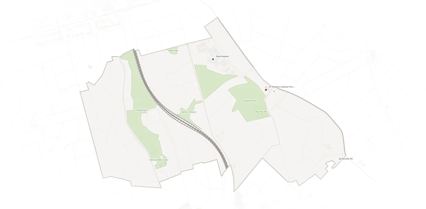 Denistone urban fabric map