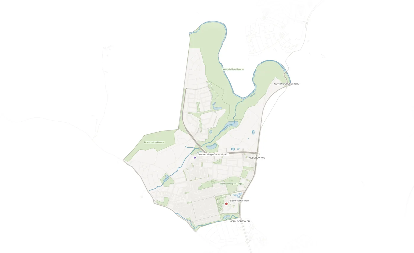 Denman Prospect urban fabric map