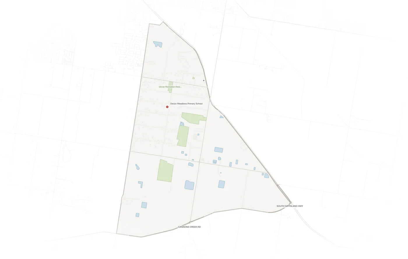 Devon Meadows urban fabric map