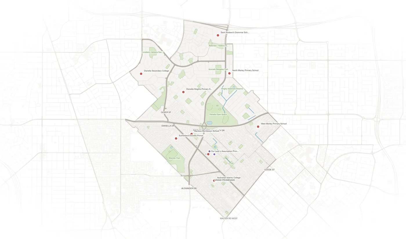 Dianella urban fabric map