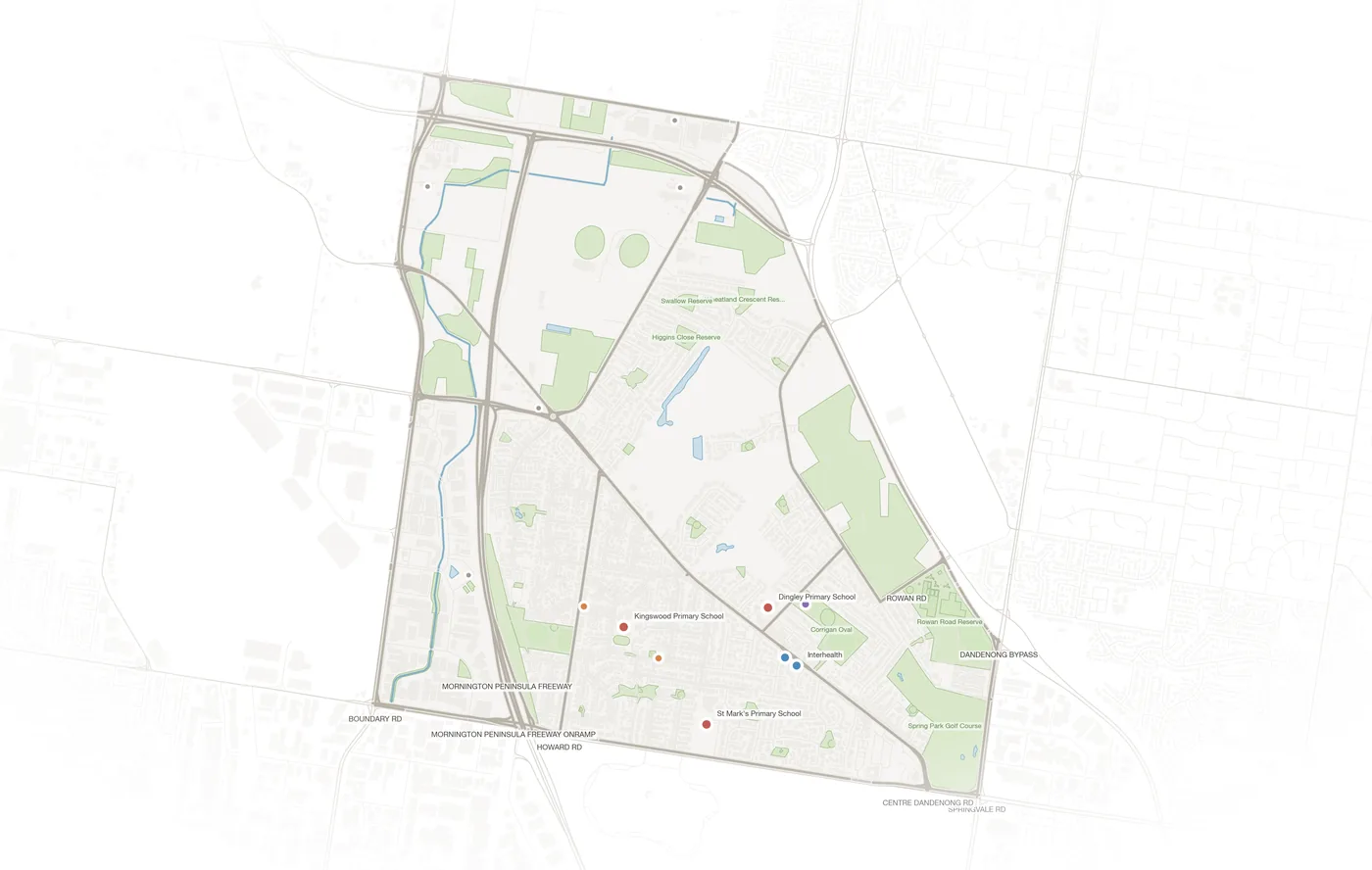 Dingley Village urban fabric map