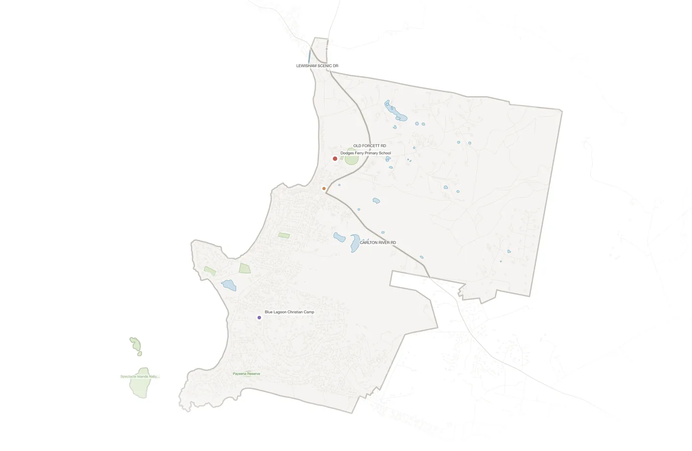 Dodges Ferry urban fabric map