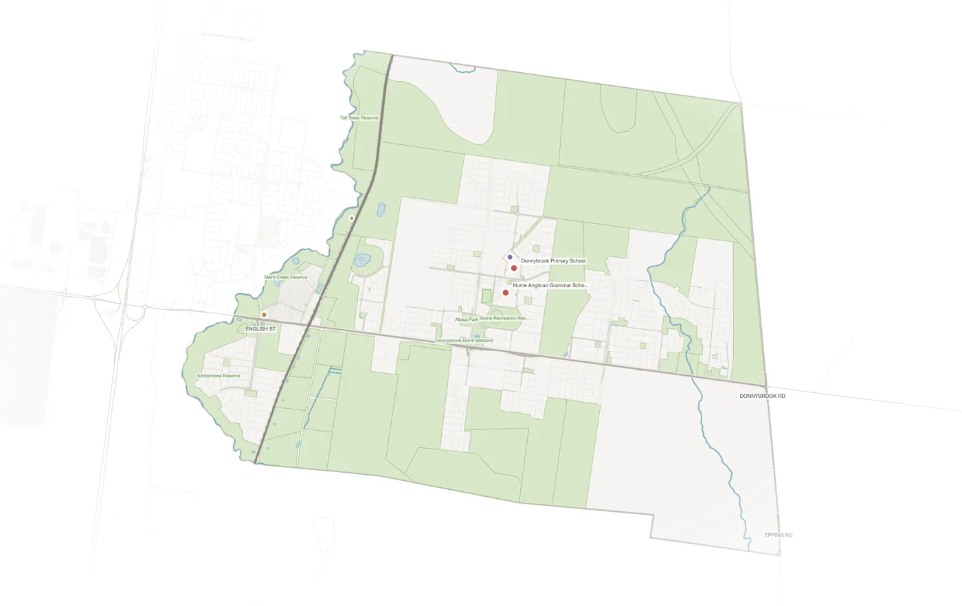 Donnybrook urban fabric map