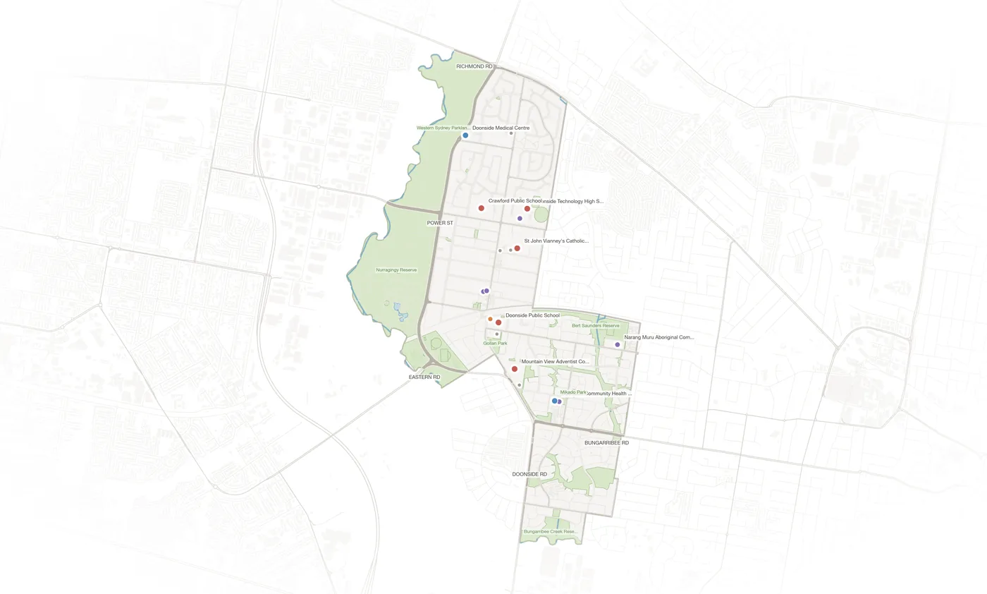 Doonside urban fabric map