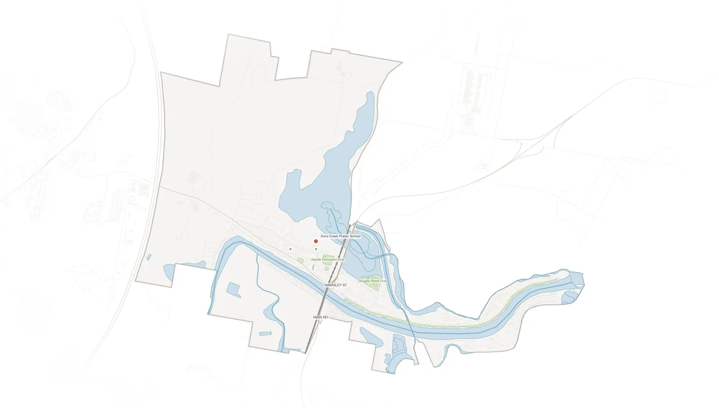 Dora Creek urban fabric map