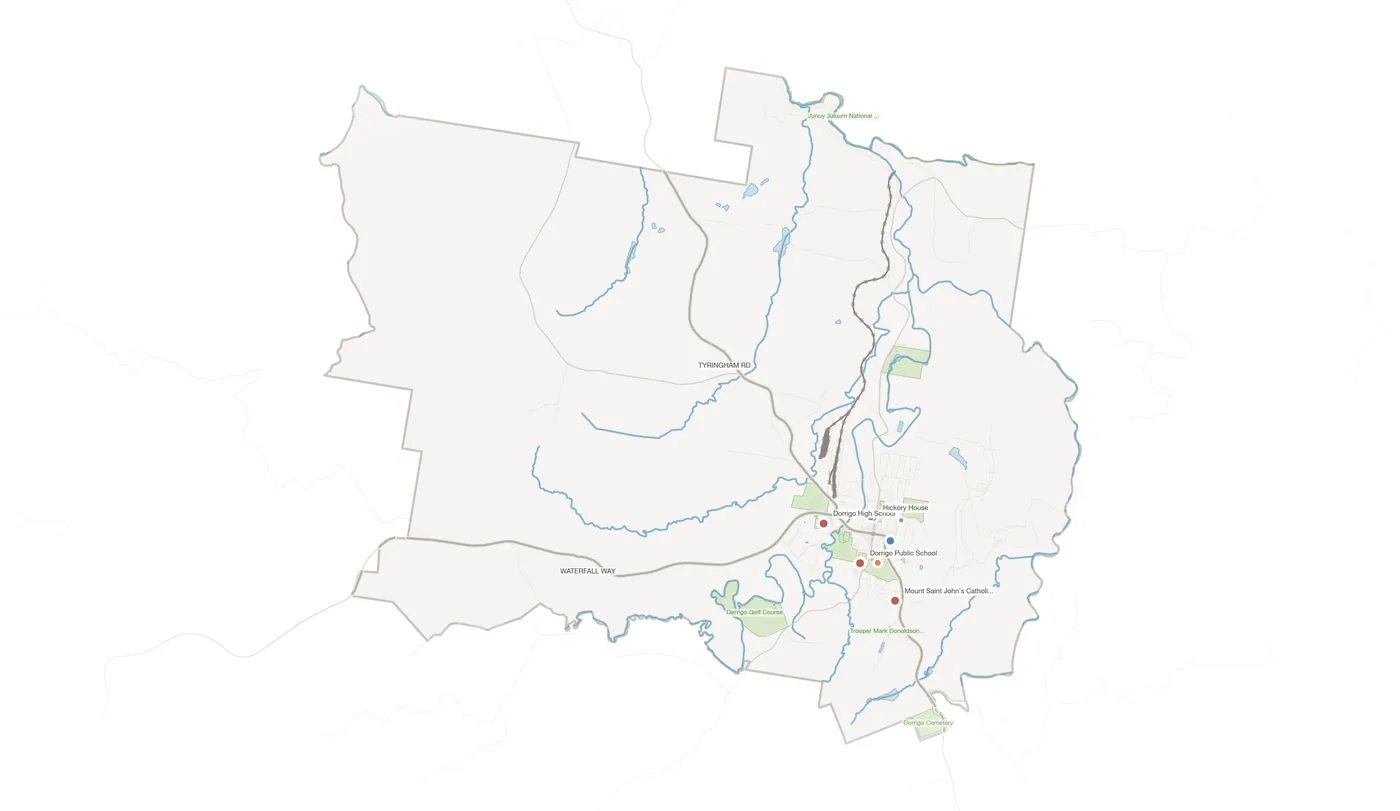 Dorrigo urban fabric map