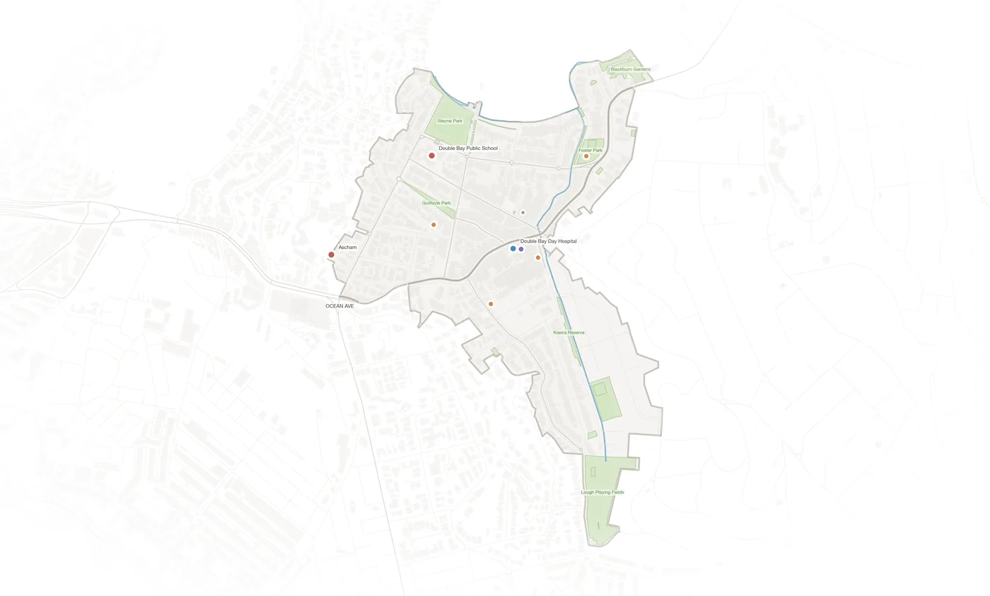 Double Bay urban fabric map