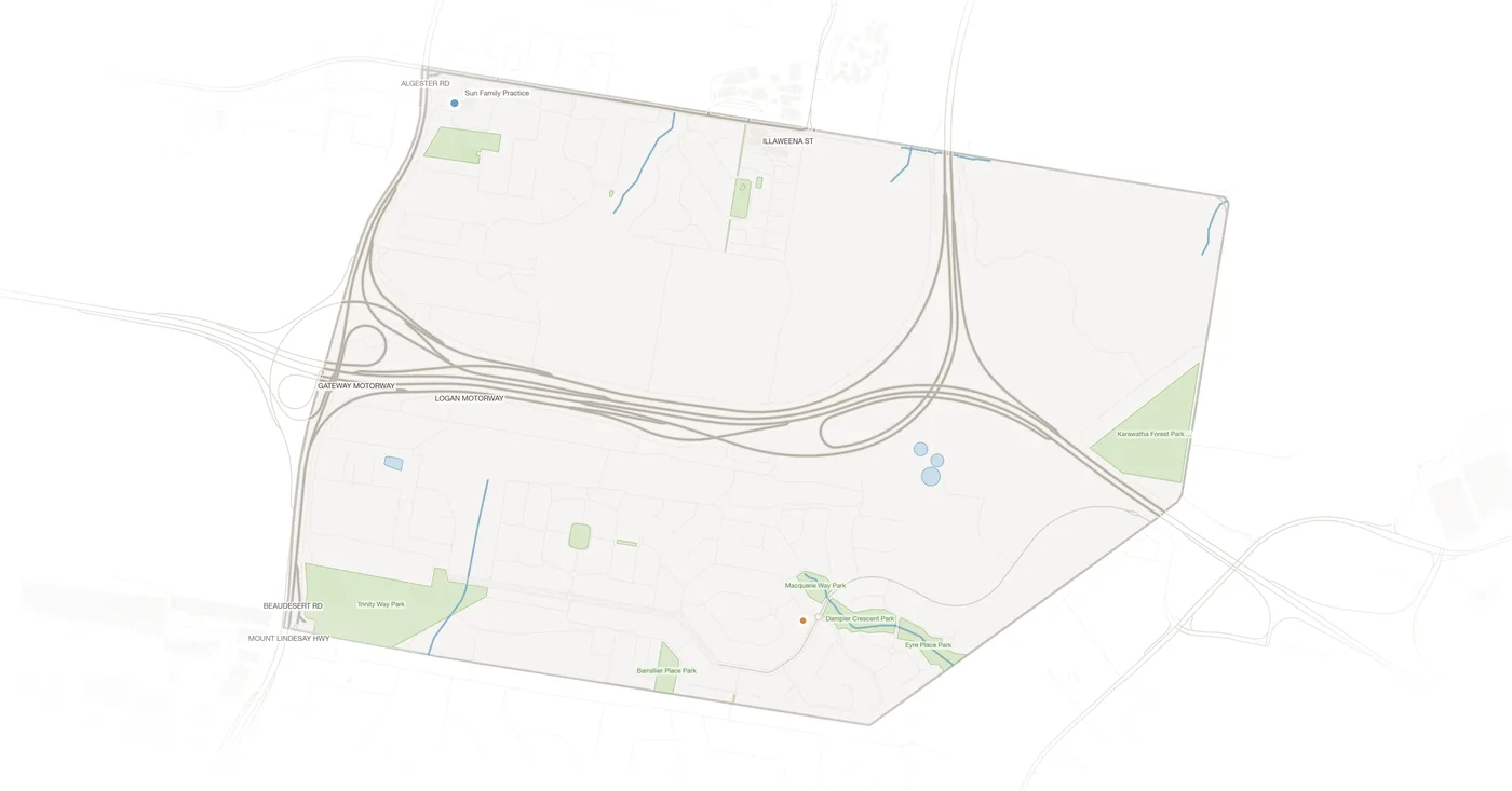 Drewvale urban fabric map