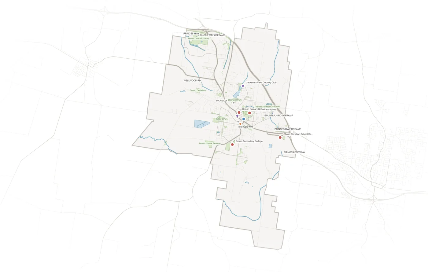 Drouin urban fabric map
