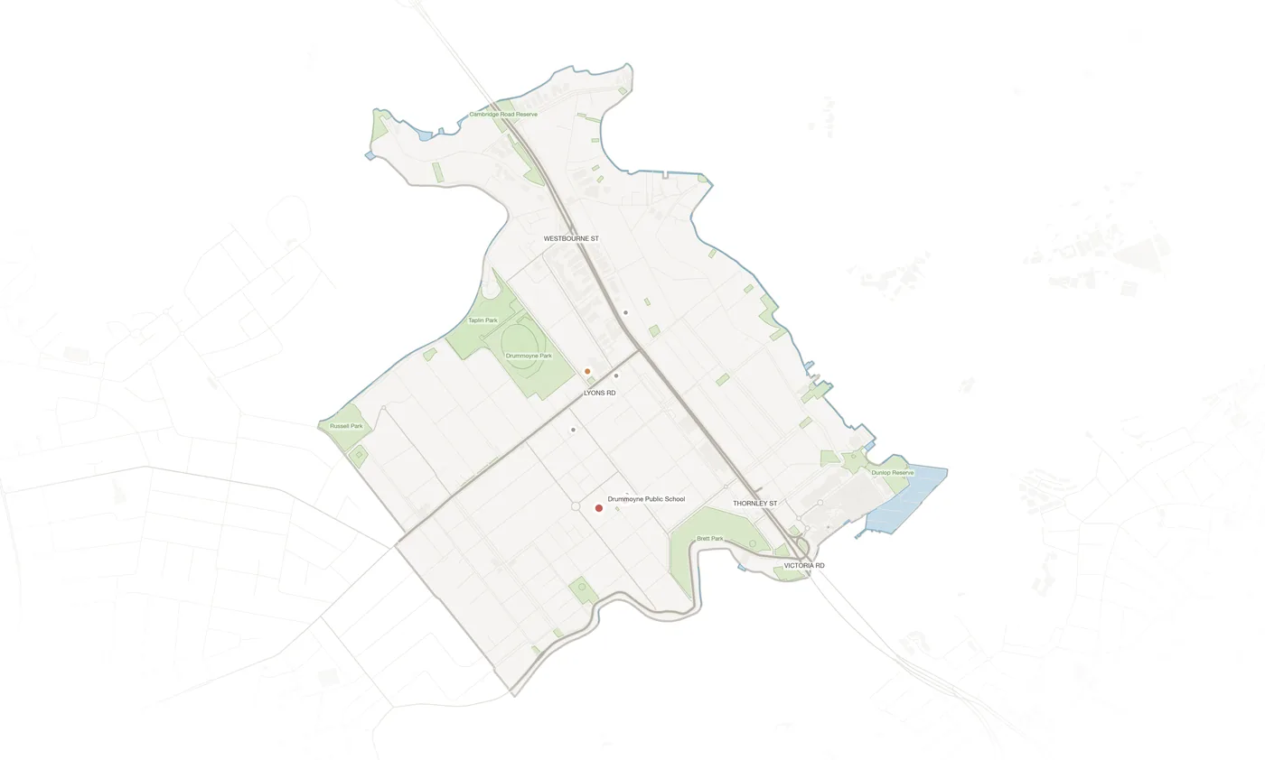 Drummoyne urban fabric map
