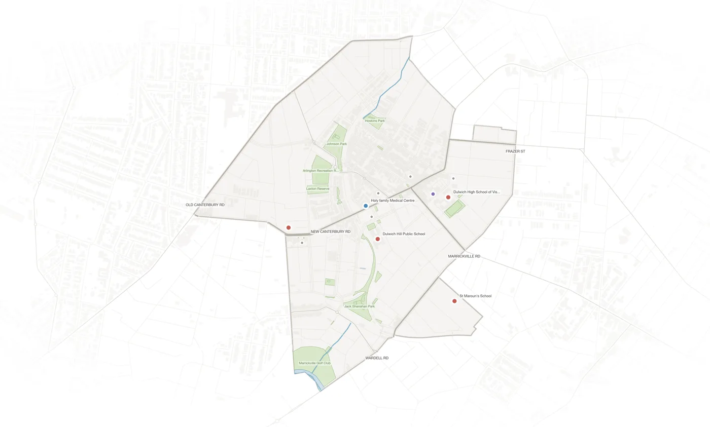 Dulwich Hill urban fabric map