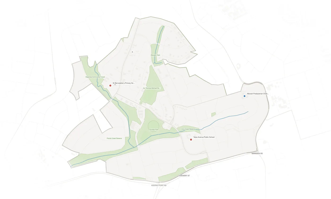 Dundas Valley urban fabric map
